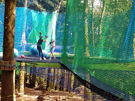 Treetop Nets Parcabout® to jump among the trees in Brittany