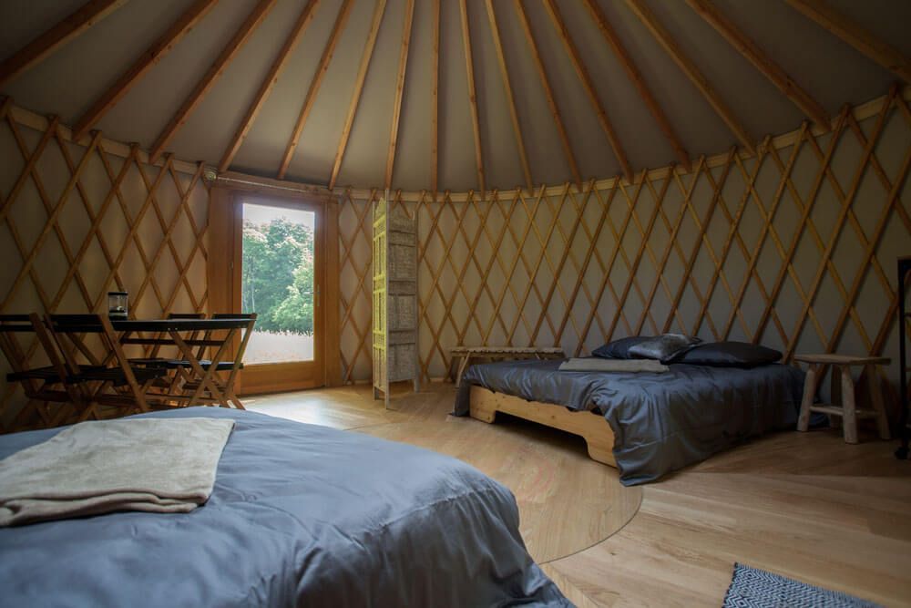 Stay with friends in a luxury yurt in Brittany