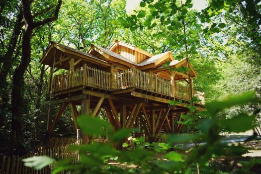 Nessie tree house lodge in Brittany, with spa