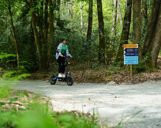 A supervised ride using an off road e-scooter at the Treuscoat Estate