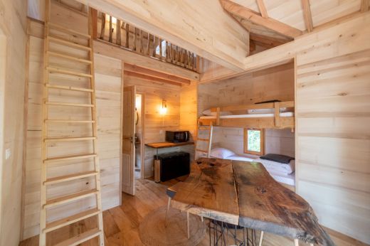 Nessie tree house lodge in Brittany, with spa